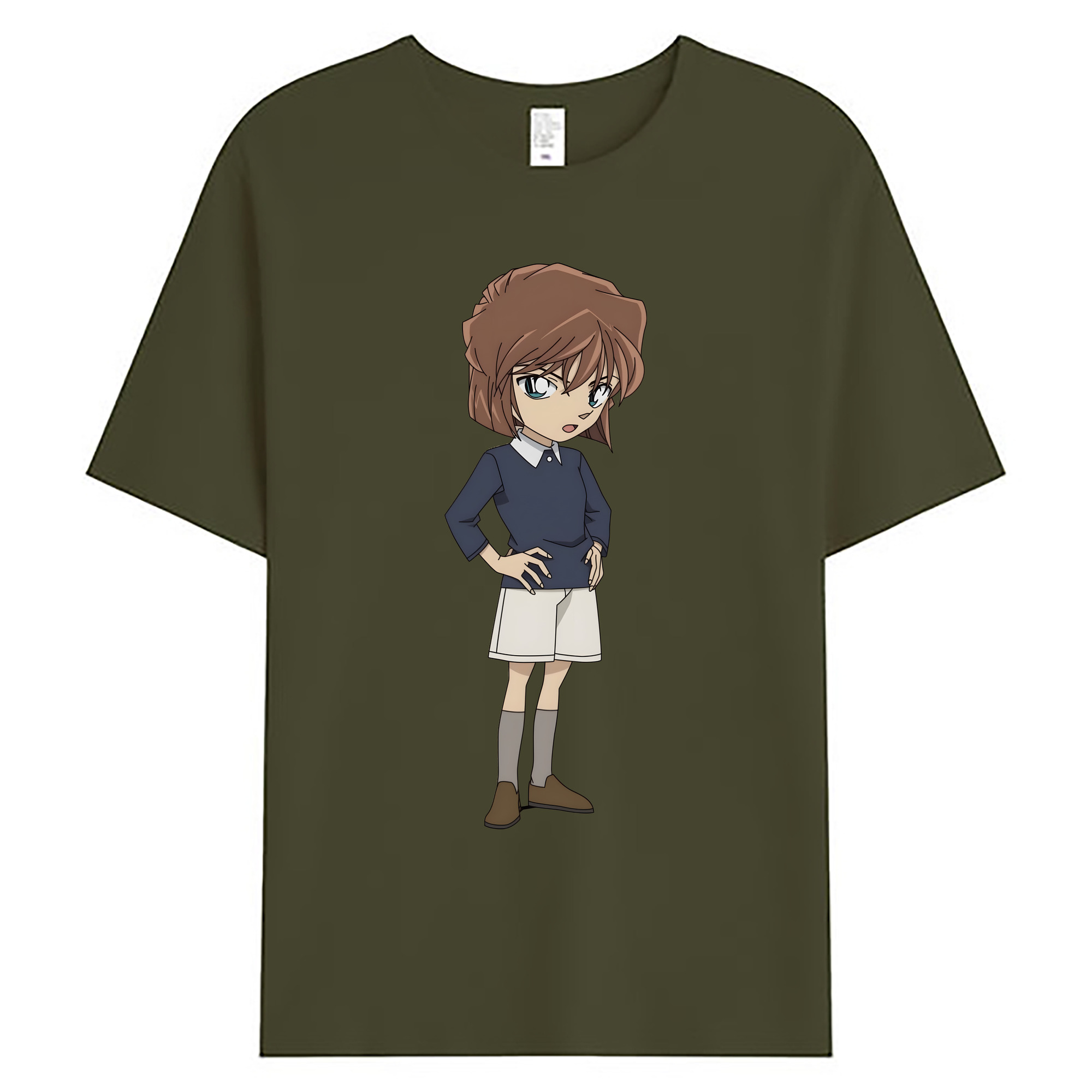 （画像用） 名探偵コナン 灰原 哀 はいばら あい Detective Conan Anita Hailey、Vi Graythorn Haibara Ai 綿100％ メンズ半袖Tシャツ｜肌触りやわらか＆通気性